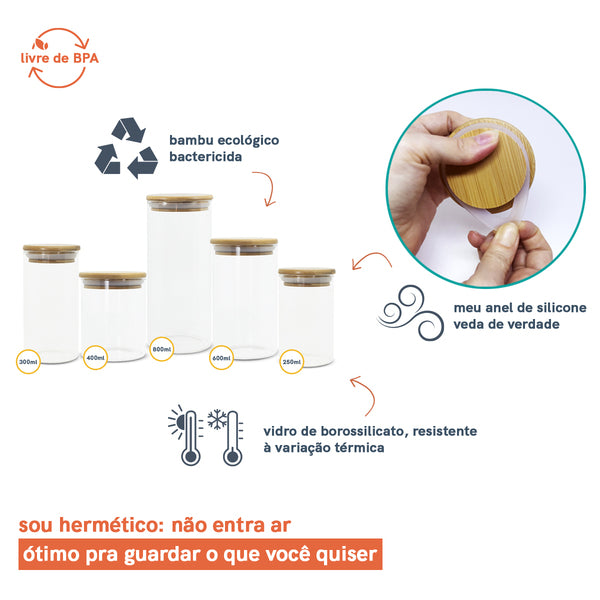 Apenas Hoje 20 Potes Herméticos (Compre 5 Leve 20 - ÚLTIMO DIA)